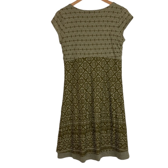 Athleta Dhara Lightweight Stretch V Neck Tribal Print Dress - Picture 4 of 14